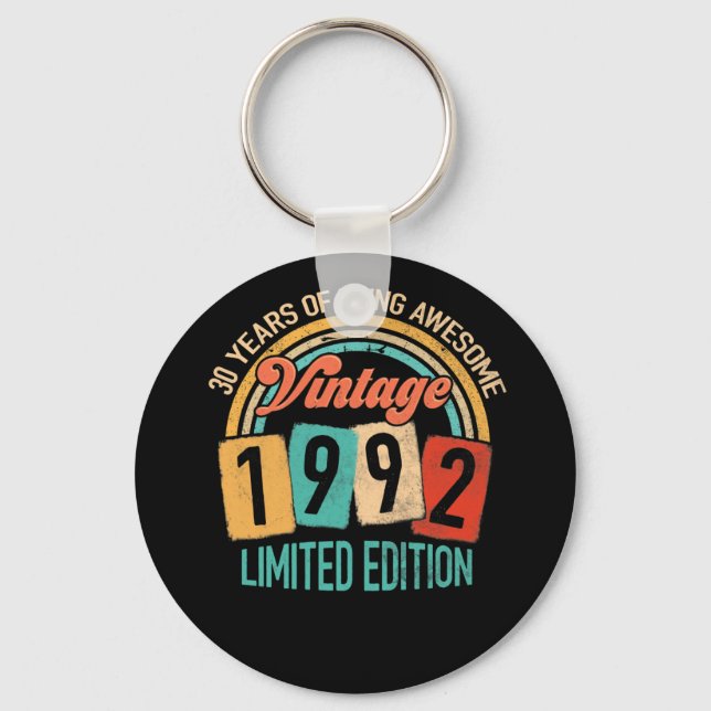30 Years Old Of Be Awesome In 1992 30th Birthday Key Ring (Front)