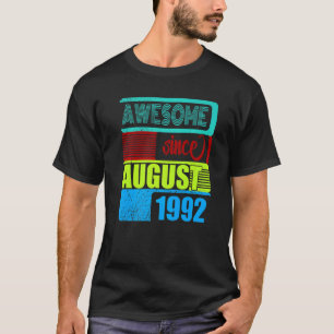 30 Years Old Vintage 1992 Born August Fantastic Si T-Shirt