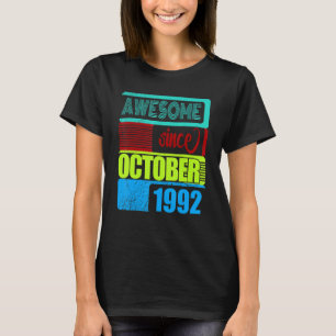 30 Years Old Vintage 1992 Born October Fantastic S T-Shirt