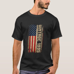 30 Years Old Vintage 1995 American Flag 30th Birth T-Shirt
