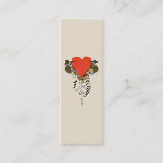 30s Valentine Heart in Red Mini Business Card