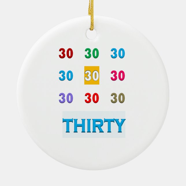 30th 30 Thirtieth Birthday Anniversary GIFTS UNIQU Ceramic Tree Decoration (Back)