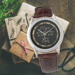 30th 35th 40th 45th Wedding Anniversary Husband 2 Watch<br><div class="desc">1. This watch can be gifted for any commemorative occasion,  including wedding,  new baby,  birthday,  anniversary,  vow renewal,  retirement,  graduation etc. Simply edit the template fields as required.
_____________________________________________________________________________________
2. If you require assistance,  matching items,  custom design contact designer LeahG via the tab below.</div>