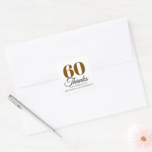 30th 40th 50th 60th 70th 80th Birthday Party Favor Square Sticker