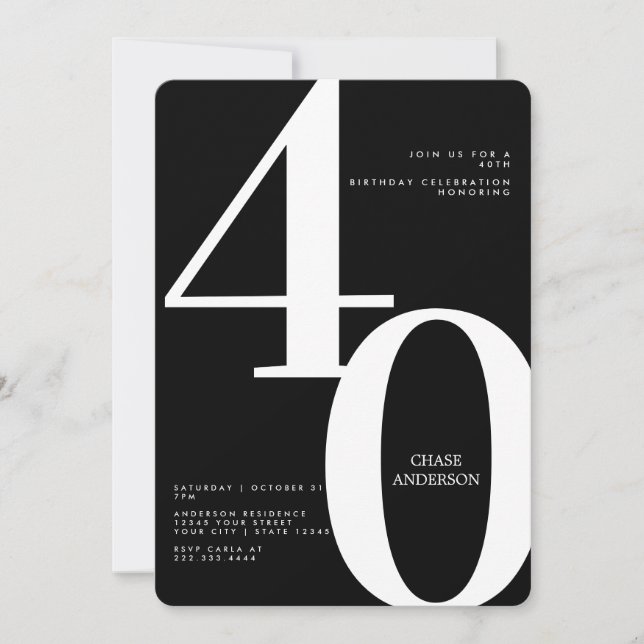30th, 40th, 50th, 60th, Birthday Invitation (Front)