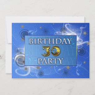 30th Abstract lights Birthday party invitation