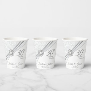 30th Anniversary / Birthday - Personalise Paper Cups