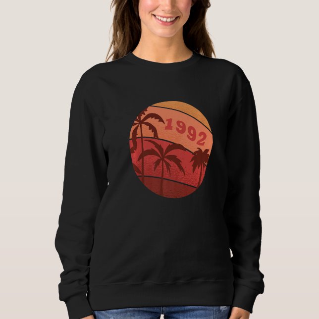 30th Anniversary Classic Retro Palm Sunset Birthda Sweatshirt (Front)