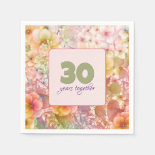 30th Anniversary Cosmos Floral Garden  Napkin