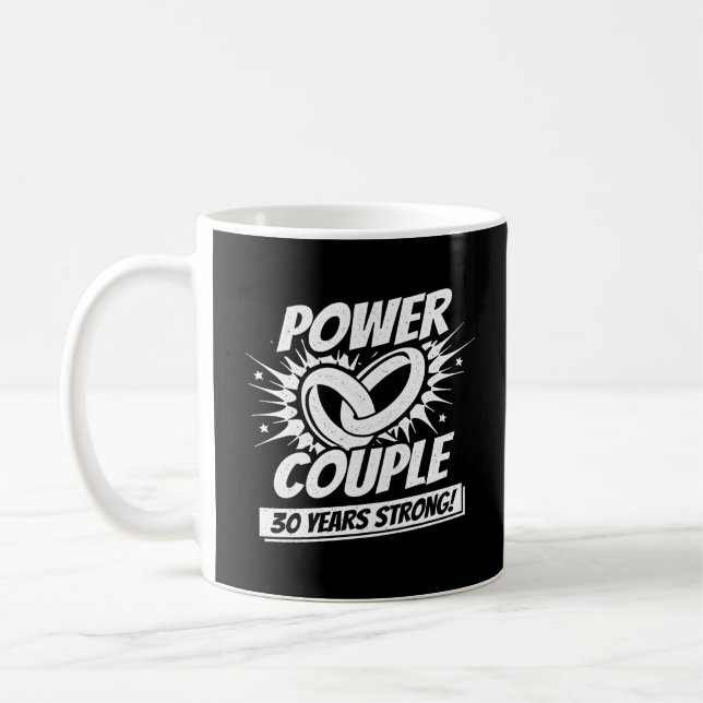 30th Anniversary Couples Married 30 Years Strong Coffee Mug (Left)