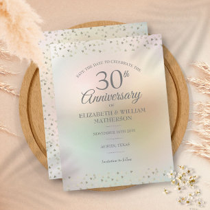 30th Anniversary Hearts Confetti Save the Date Announcement Postcard