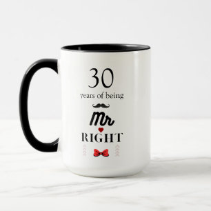 30th Anniversary Mr Right & Mrs Always Right Mug