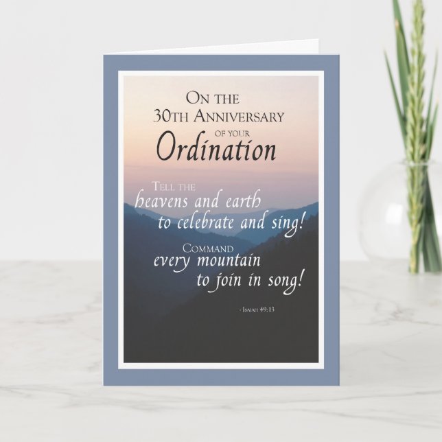 30th Anniversary of Ordination Congratulations Card (Front)