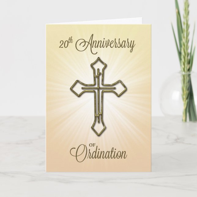 30th Anniversary of Ordination, Gold Cross Card (Front)