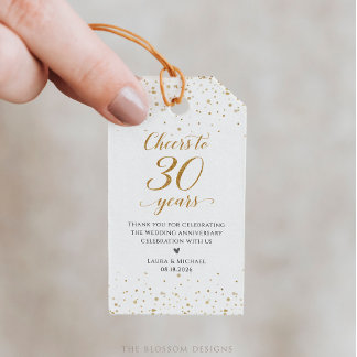 30th Anniversary Party Favour Tags - GAC27c