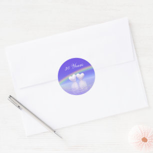 30th Anniversary Pearl Hearts Classic Round Sticker