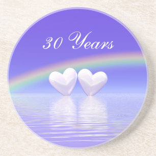 30th Anniversary Pearl Hearts Coaster