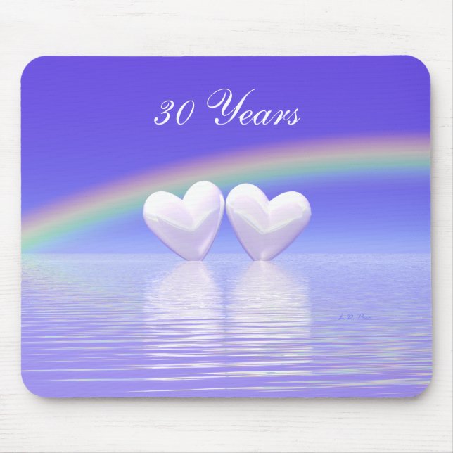 30th Anniversary Pearl Hearts Mouse Pad (Front)