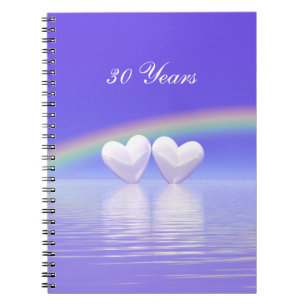 30th Anniversary Pearl Hearts Spiral Notebook