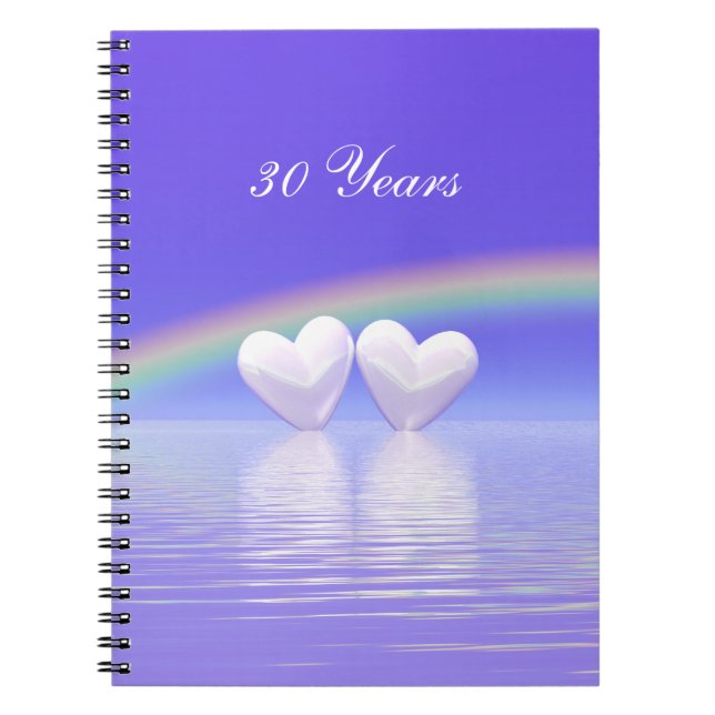 30th Anniversary Pearl Hearts Spiral Notebook (Front)