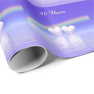 30th Anniversary Pearl Hearts Wrapping Paper