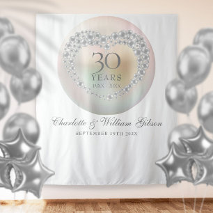 30th Anniversary Pearl Photo Booth Backdrop Tapestry