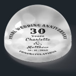 30th Anniversary Pearl Wedding Gift Personalised Paperweight<br><div class="desc">Typography editable script text  with personal names wedding anniversary date,  an elegant and stylish keepsake gift in celebration of a 30th Pearl wedding anniversary.</div>
