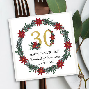 30th Anniversary Personalised Christmas Napkins