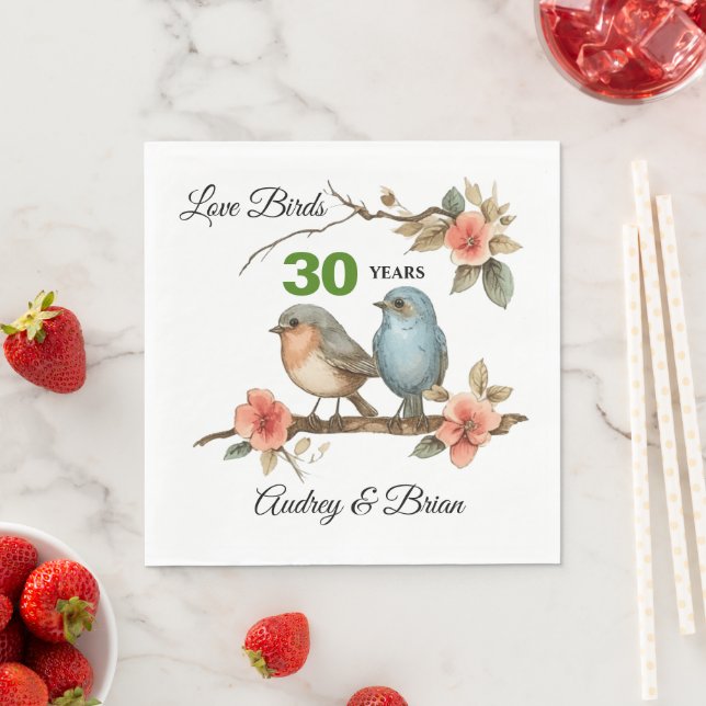 30th Anniversary Personalised Napkins (Insitu)