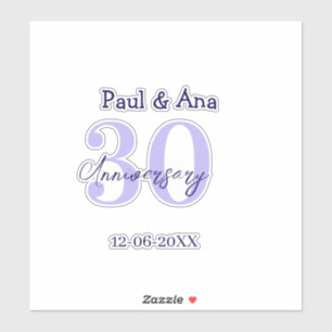 30th anniversary purple bold letter name simple re