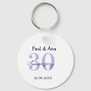 30th anniversary purple bold letter name simple re key ring