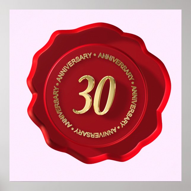 30th anniversary red wax seal poster (Front)