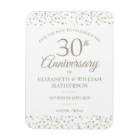 30th Anniversary Save the Date Hearts Confetti