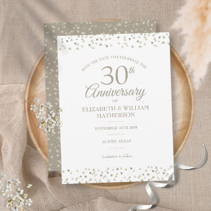 30th Anniversary Save the Date Hearts Confetti Postcard