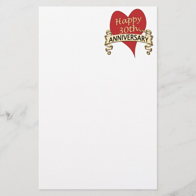 30th. Anniversary Stationery (Front)