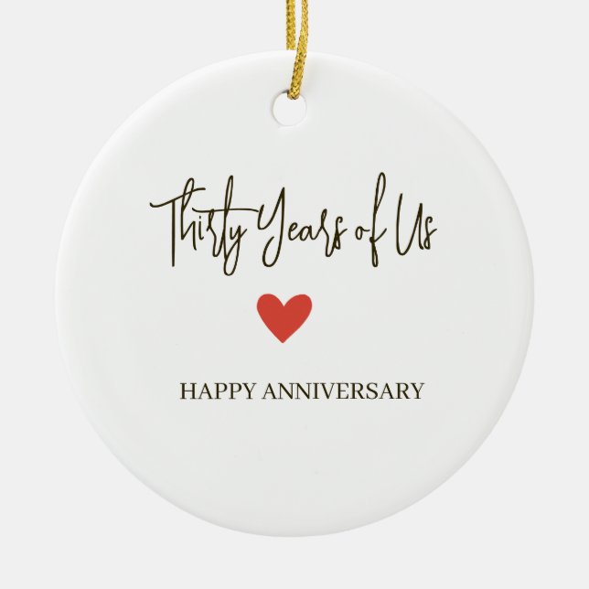 30th Anniversary – Thirty Years of Us Ceramic Tree Decoration (Front)