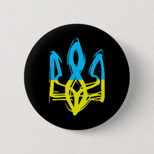 30th Anniversary Ukrainian Independence - Trident 6 Cm Round Badge
