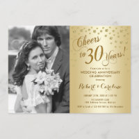 30th Anniversary with Photo - Gold