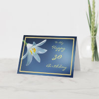 30th Bday Madonna Lily Flower Name Golden Frame