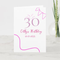 30TH BIIRTHDAY PINK PURPLE PASTEL HANDDRAWN RETRO 