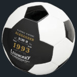 30th Birthday 1993 Monogram Name Legendary Soccer Ball<br><div class="desc">Birthday Vintage design "Original Quality Legendary Inspiration" soccer ball. Add the name and year as desired in the template fields creating a unique birthday celebration item. Team this up with the matching gifts,  party accessories,  and clothing available in our store www.zazzle.com/store/thecelebrationstore</div>