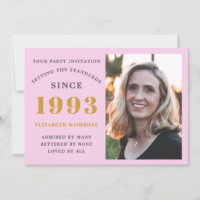 30th Birthday 1993 Name Photo Pink Grey