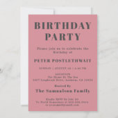 30th Birthday 1994 Pink Grey Elegant Chic Invitation (Back)