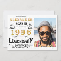 30th Birthday 1996 Legend White & Gold Photo
