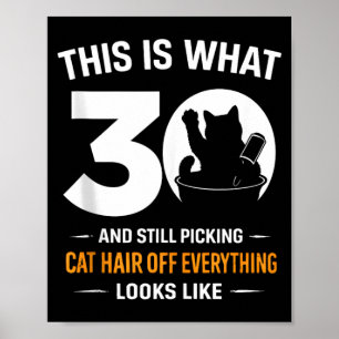 30th Birthday 30 Years Old Funny Cat Lover Poster