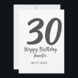 30th birthday add name date year black template<br><div class="desc">editable design</div>