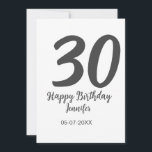 30th birthday add name date year black template<br><div class="desc">editable design</div>