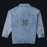 30th birthday add name date year black template  denim jacket<br><div class="desc">editable design</div>