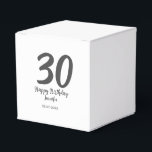 30th birthday add name date year black template  favour box<br><div class="desc">editable design</div>