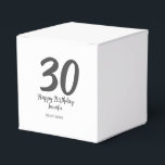 30th birthday add name date year black template  favour box<br><div class="desc">editable design</div>